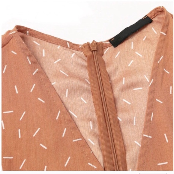 Confetti Long Sleeve Wrap Shirred Mini Dress - Picture 5 of 5